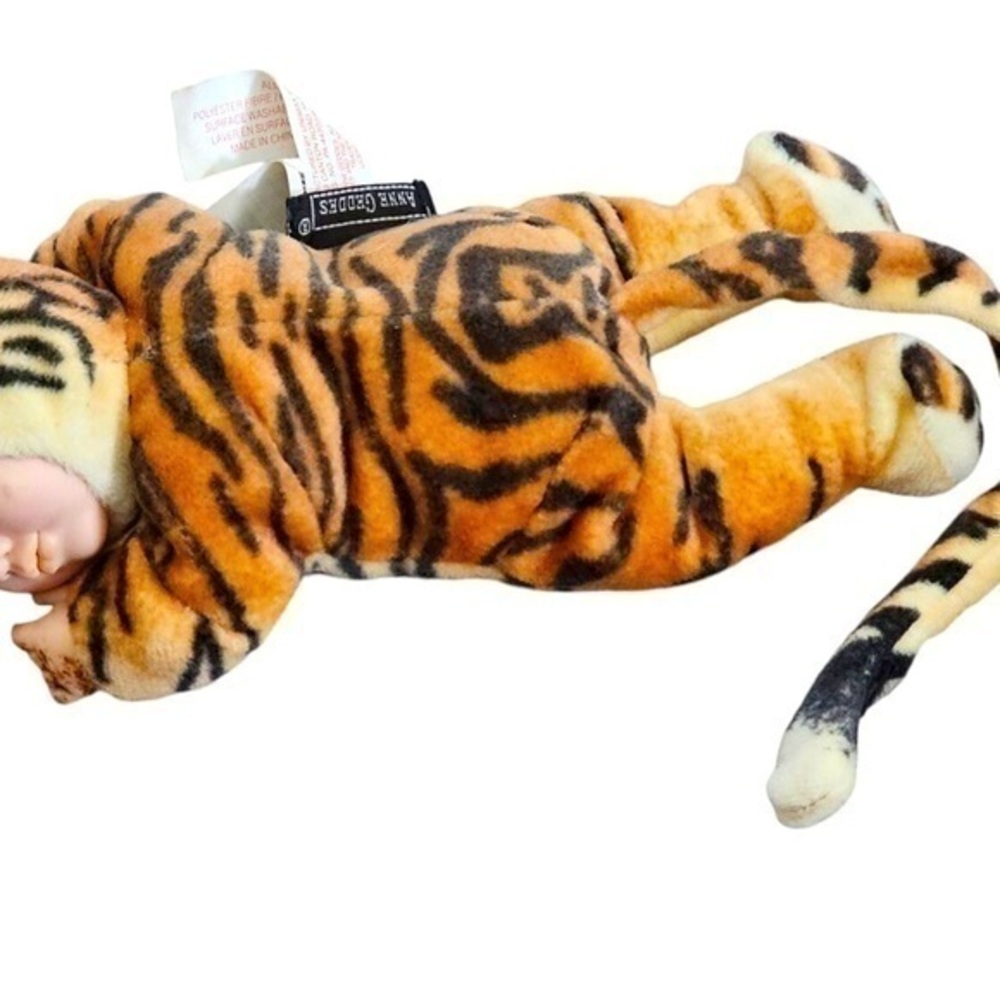 Anne Geddes Tiger Baby Beanie Plush Doll 16"L Stuffed Animal 2000